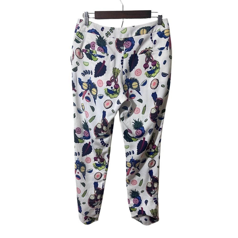Opening Ceremony Fun Whimsical Print Ankle Trousers White Multicolor Size 2 NWT - Picture 4 of 11
